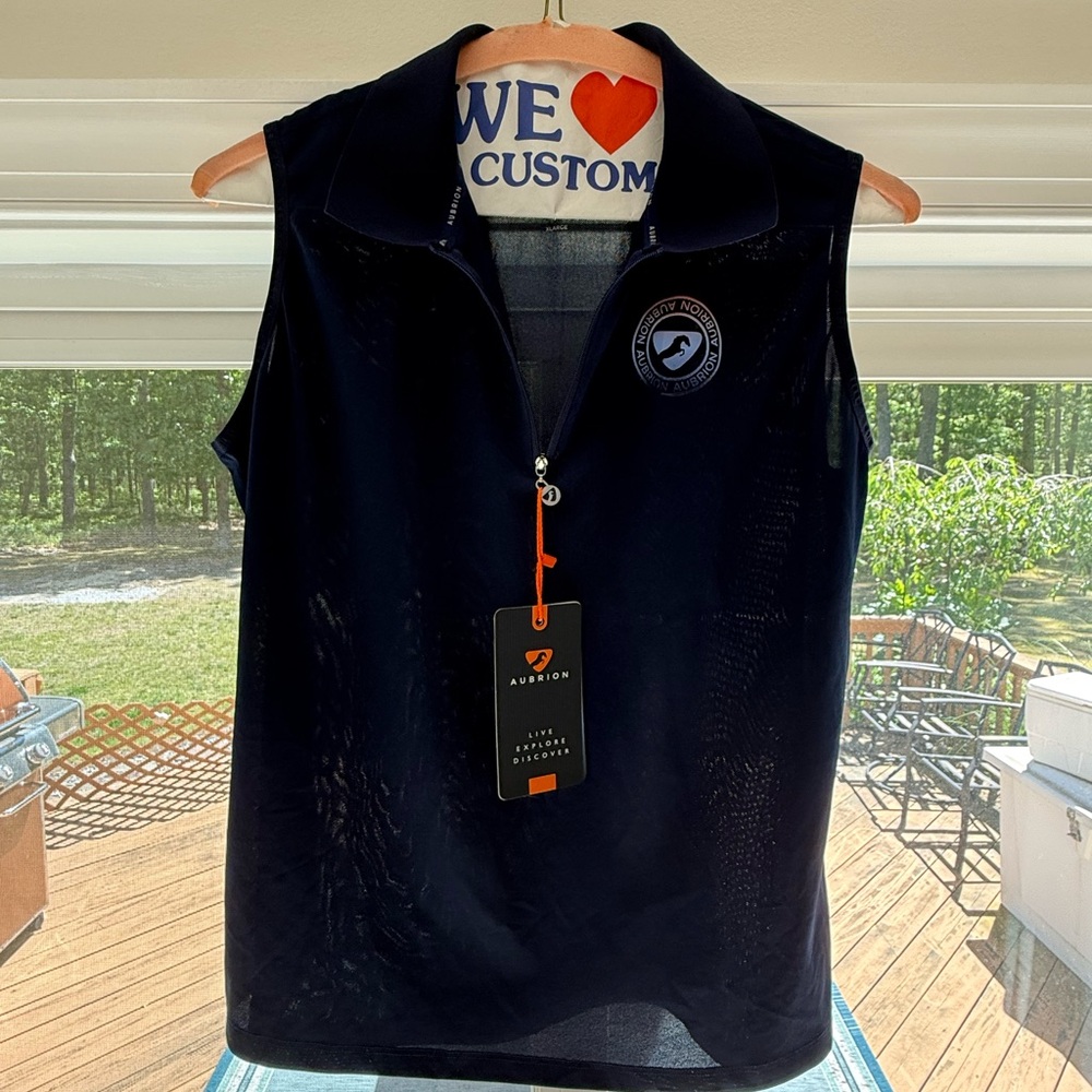 Aubrion Sleeveless Harrow Tech Polo, Size XL, Blue NWT